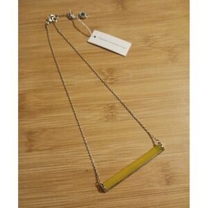 NEW French Connection Silver‎ & Yellow Horizontal Bar Necklace